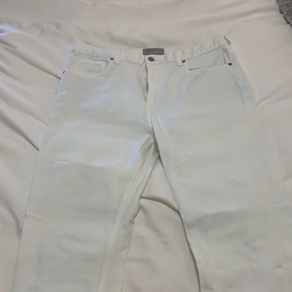 Everlane cheeky straight white jeans